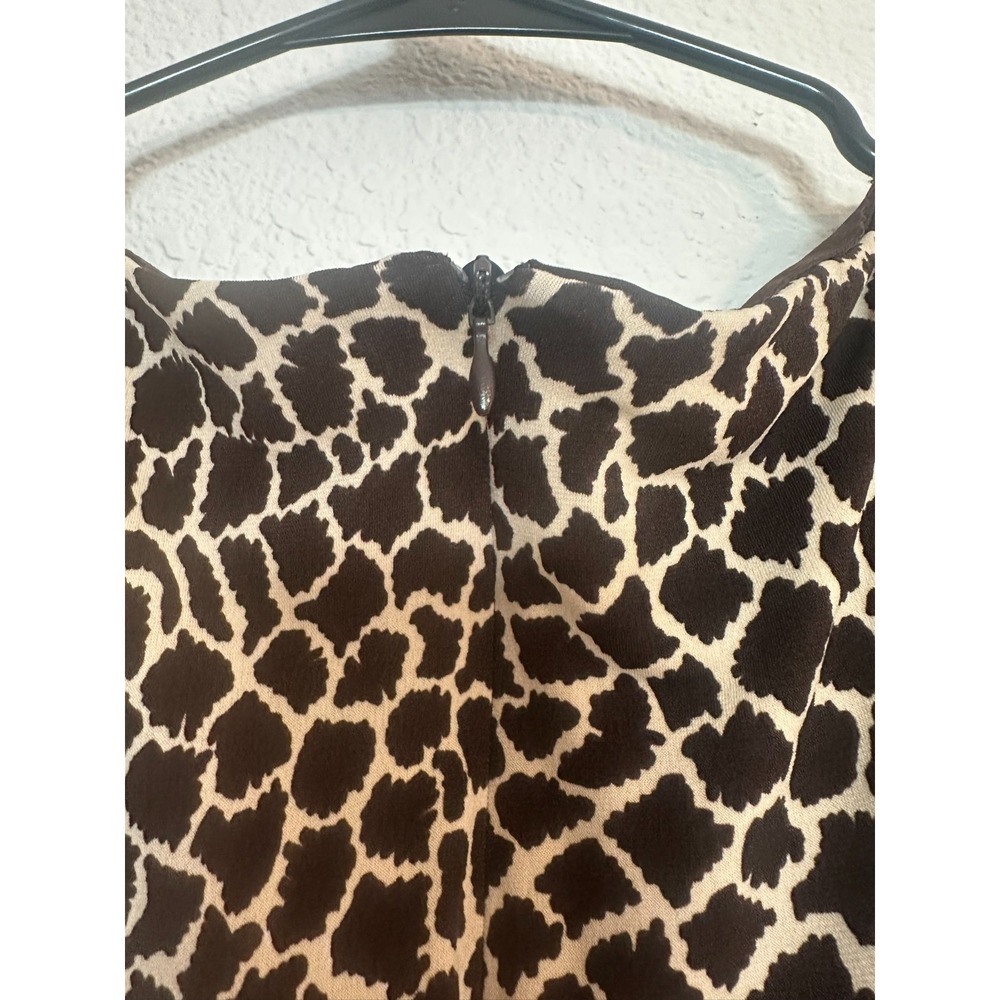 NWT Vintage Jessica Howard Dress Animal Print Brown Ruching Sz 10 Tall - Picture 5 of 6